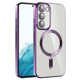 For Samsung Galaxy S22 5G CD Texture Plating TPU MagSafe Phone Case with Lens Film(Dark Purple) - Galaxy S22 5G Cases by PMC TechLife | Online Shopping South Africa | PMC TechLife