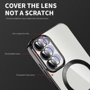For Samsung Galaxy S22+ 5G CD Texture Plating TPU MagSafe Phone Case with Lens Film(Pink)