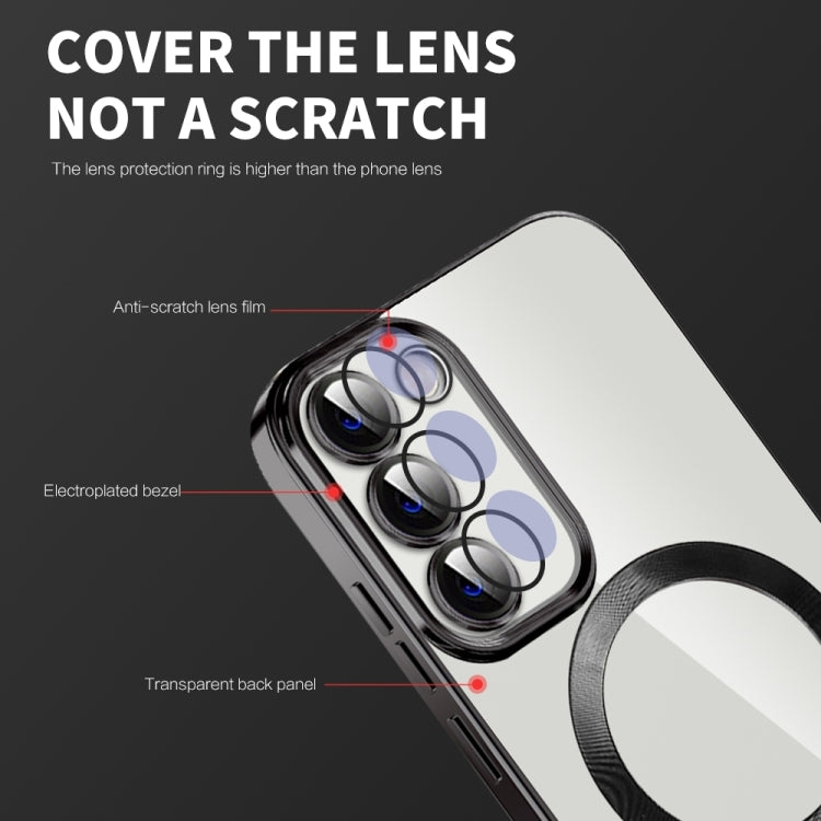 For Samsung Galaxy S22 5G CD Texture Plating TPU MagSafe Phone Case with Lens Film(Royal Blue)