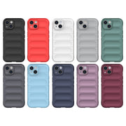 For iPhone 15 Magic Shield TPU + Flannel Phone Case(Dark Green)