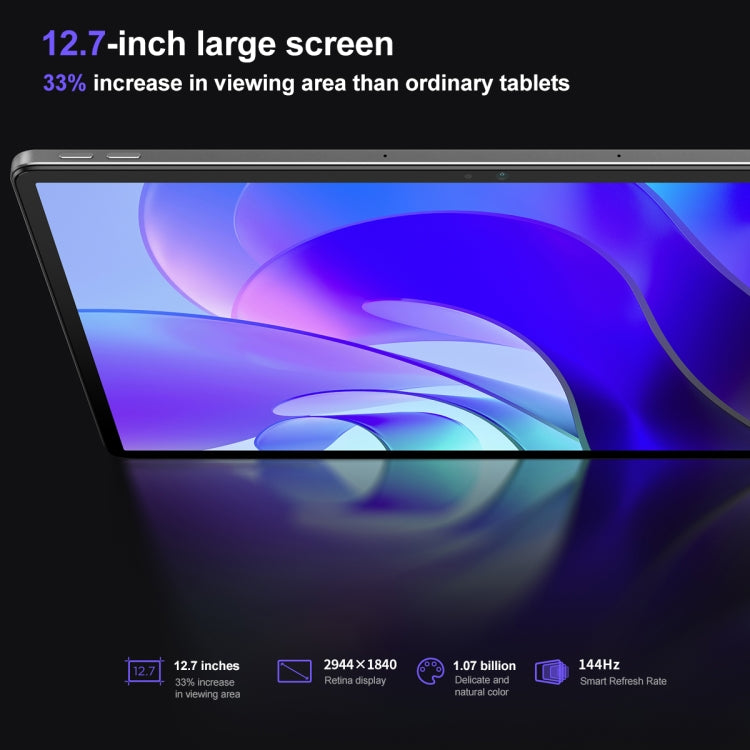 Lenovo Pad Pro 12.7 inch WiFi Tablet, 8GB+128GB, Android 13, Qualcomm Snapdragon 870 Octa Core, Support Face Identification(Dark Grey)