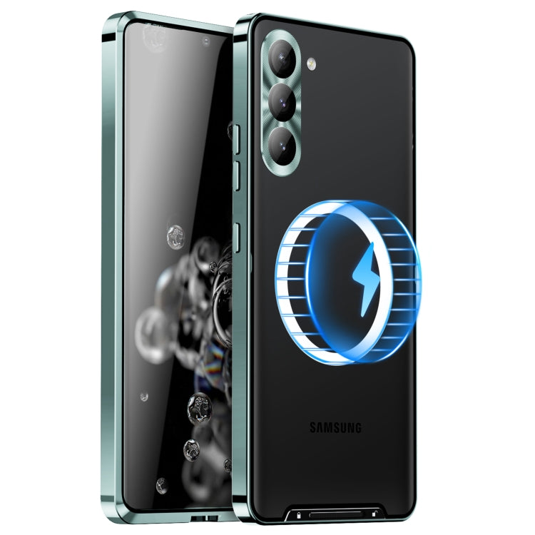 For Samsung Galaxy S23 FE 5G MagSafe Magnetic Frosted Metal Phone Case(Green)