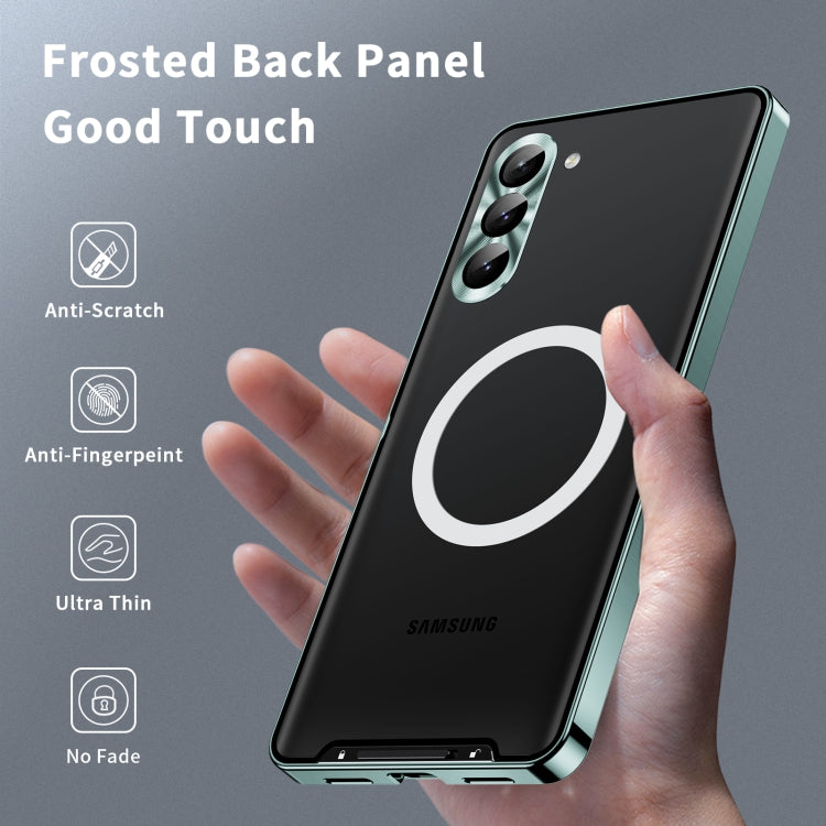 For Samsung Galaxy S23 FE 5G MagSafe Magnetic Frosted Metal Phone Case(Green)