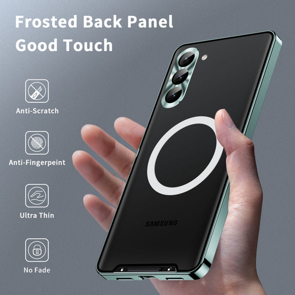 For Samsung Galaxy S23 FE 5G MagSafe Magnetic Frosted Metal Phone Case(Green)