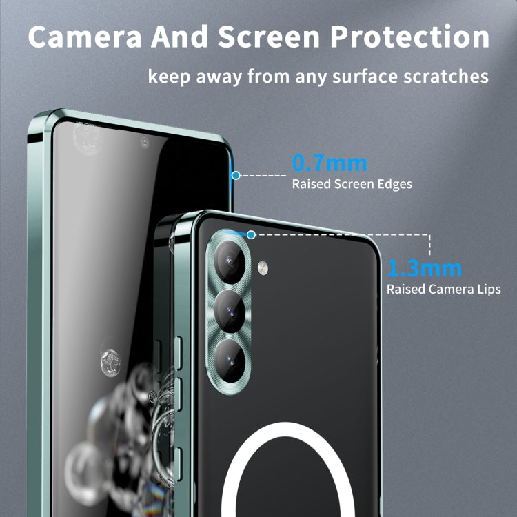 For Samsung Galaxy S23 FE 5G MagSafe Magnetic Frosted Metal Phone Case(Green)