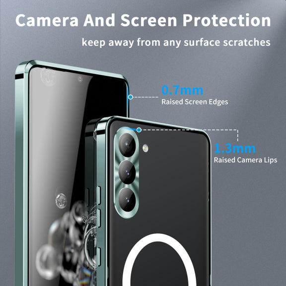 For Samsung Galaxy S23 FE 5G MagSafe Magnetic Frosted Metal Phone Case(Green)