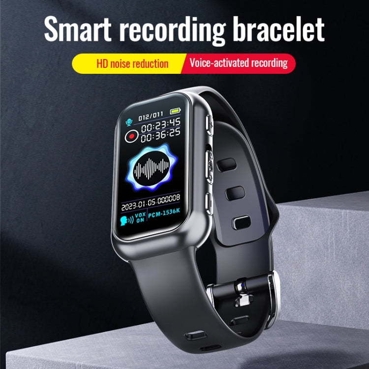 JNN S16 Smart HD Noise Reduction Bluetooth MP3 Voice Control Recording Bracelet, Memory:64GB