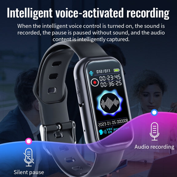 JNN S16 Smart HD Noise Reduction Bluetooth MP3 Voice Control Recording Bracelet, Memory:32GB