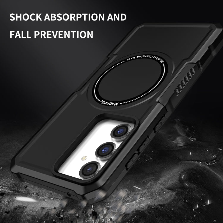 For Samsung Galaxy S23 FE MagSafe Shockproof Armor Phone Case(Black)