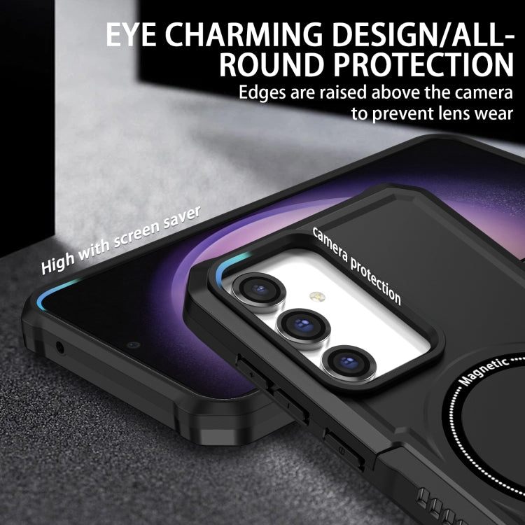 For Samsung Galaxy S23 FE MagSafe Shockproof Armor Phone Case(Black)