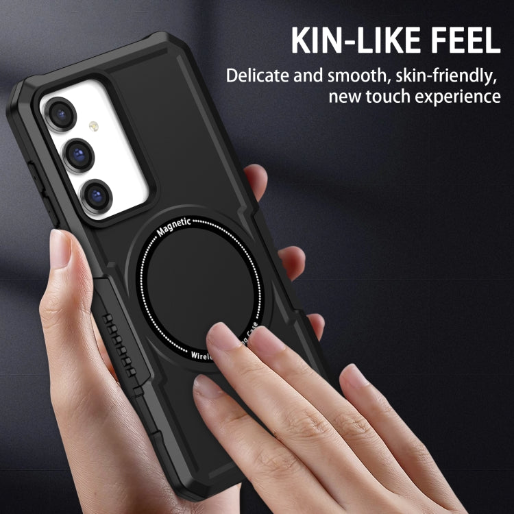 For Samsung Galaxy S23 FE MagSafe Shockproof Armor Phone Case(Black)