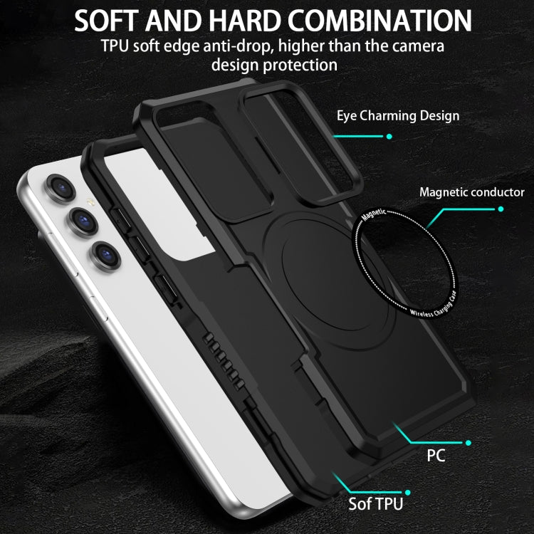 For Samsung Galaxy S23 FE MagSafe Shockproof Armor Phone Case(Black)