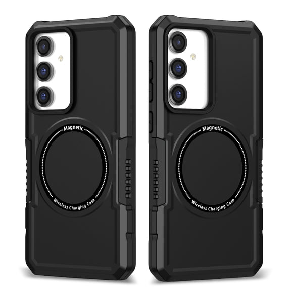 For Samsung Galaxy S23 FE MagSafe Shockproof Armor Phone Case(Black)