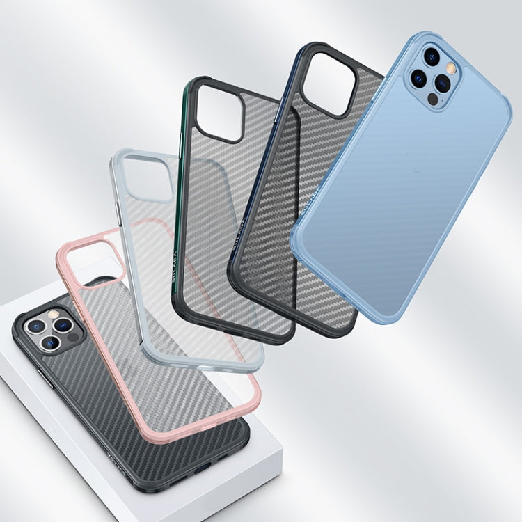 For iPhone 13 Pro SULADA Luxury 3D Carbon Fiber Textured Metal + TPU Frame Phone Case(Sea Blue)