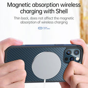 For iPhone 13 Pro Max SULADA Luxury 3D Carbon Fiber Textured Metal + TPU Frame Phone Case(Silver)