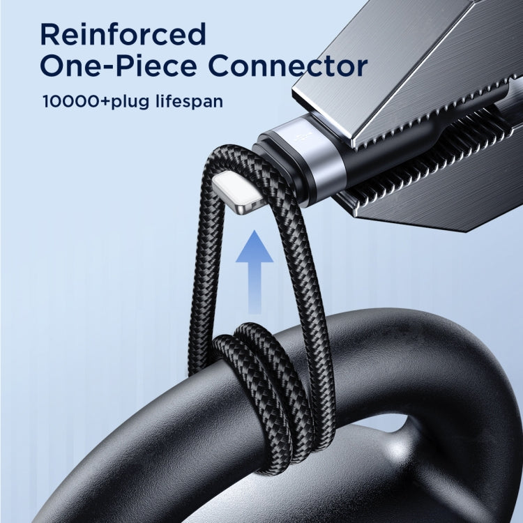 JOYROOM A18 3.5A USB to 8 Pin+USB-C/Type-C+Micro USB 3 in 1 Data Cable, Length:0.3m(Black)