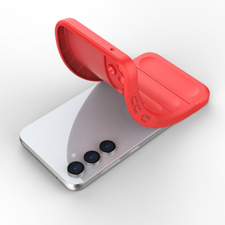 For Samsung Galaxy S23 FE 5G Magic Shield TPU + Flannel Phone Case(Red)