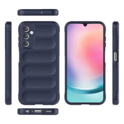 For Samsung Galaxy A25 5G Magic Shield TPU + Flannel Phone Case(Dark Blue)