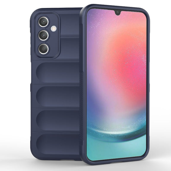 For Samsung Galaxy A25 5G Magic Shield TPU + Flannel Phone Case(Dark Blue)