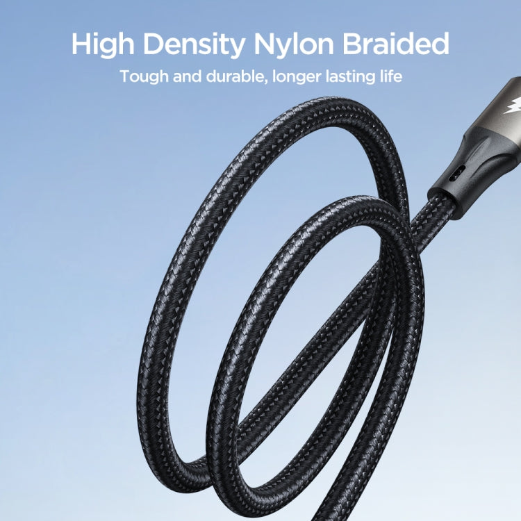 JOYROOM SA25-AC3 3A USB to USB-C/Type-C Fast Charge Data Cable, Length:1.2m(Black)