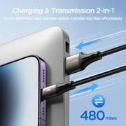 JOYROOM SA25-CC5 100W USB-C/Type-C to USB-C/Type-C Fast Charge Data Cable, Length:1.2m(Black)
