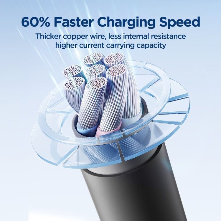 JOYROOM SA29-AC3 3A USB to USB-C/Type-C Liquid Silicone Fast Charging Data Cable, Length: 1.2m(Black)