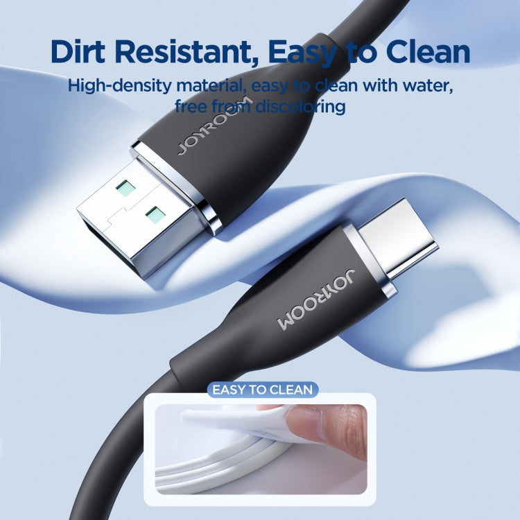 JOYROOM SA29-AC3 3A USB to USB-C/Type-C Liquid Silicone Fast Charging Data Cable, Length: 1.2m(Black)