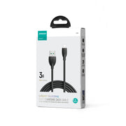JOYROOM SA29-AC3 3A USB to USB-C/Type-C Liquid Silicone Fast Charging Data Cable, Length: 1.2m(Black)