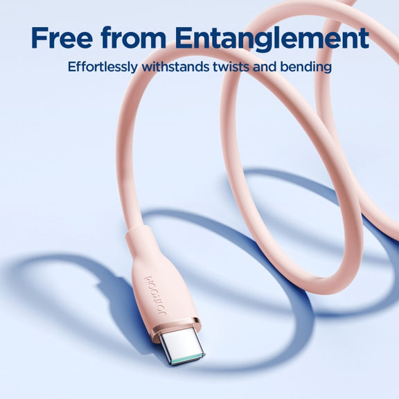 JOYROOM SA29-AC3 3A USB to USB-C/Type-C Liquid Silicone Fast Charging Data Cable, Length: 1.2m(Pink)