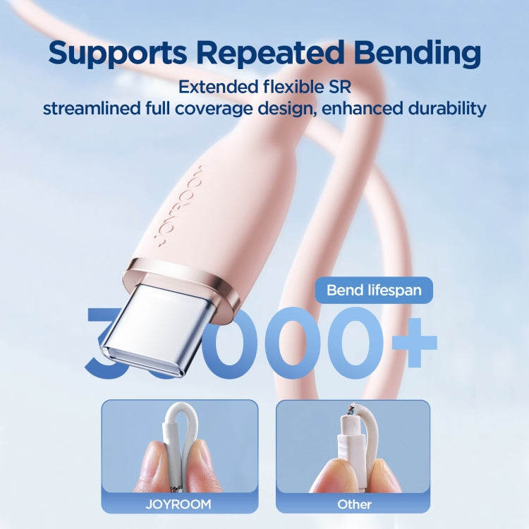 JOYROOM SA29-AC3 3A USB to USB-C/Type-C Liquid Silicone Fast Charging Data Cable, Length: 1.2m(Pink)