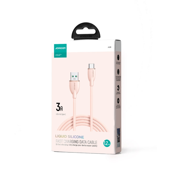 JOYROOM SA29-AC3 3A USB to USB-C/Type-C Liquid Silicone Fast Charging Data Cable, Length: 1.2m(Pink)