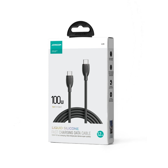 JOYROOM SA29-CC5 100W USB-C/Type-C to USB-C/Type-C Liquid Silicone Fast Charging Data Cable, Length: 1.2m(Black)