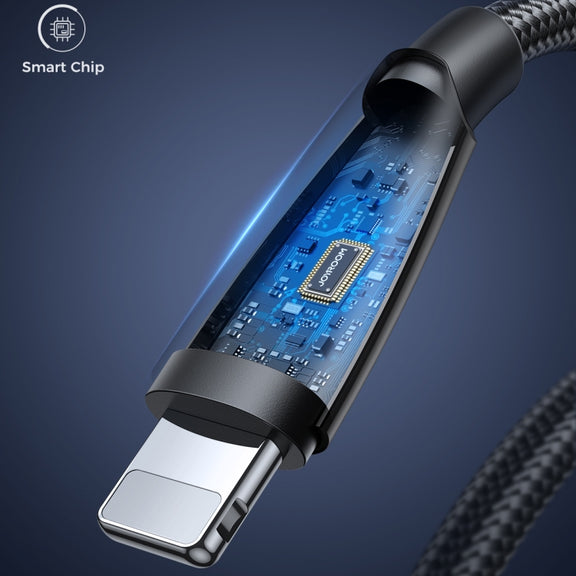 JOYROOM SA31-AL3 3A USB to 8 Pin Fast Charge Data Cable, Length: 1.2m(Black)