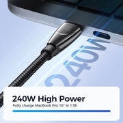 JOYROOM SA31-CC5 240W USB-C/Type-C to USB-C/Type-C Fast Charge Data Cable, Length: 1.2m(Black)