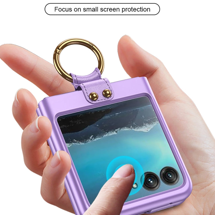 For Motorola Razr 40 Ultra GKK Ultra-thin PC Ring Holder Phone Case(Pink)
