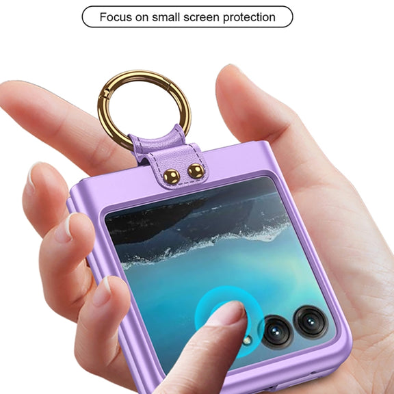 For Motorola Razr 40 Ultra GKK Ultra-thin PC Ring Holder Phone Case(Pink)