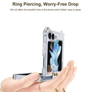 For Samsung Galaxy Z Flip5 GKK MagSafe Airbag Hinge Shockproof Phone Case with Ring Holder(Blue)