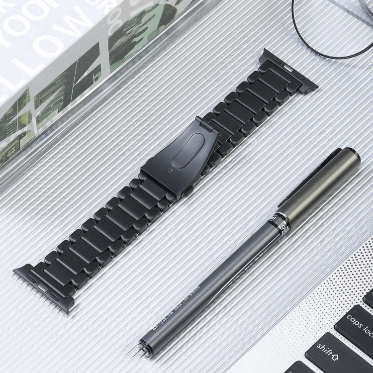 For Apple Watch Series 9 41mm Five Beads Titanium Steel Watch Band(Black)