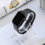 For Apple Watch Series 9 41mm Five Beads Titanium Steel Watch Band(Black)
