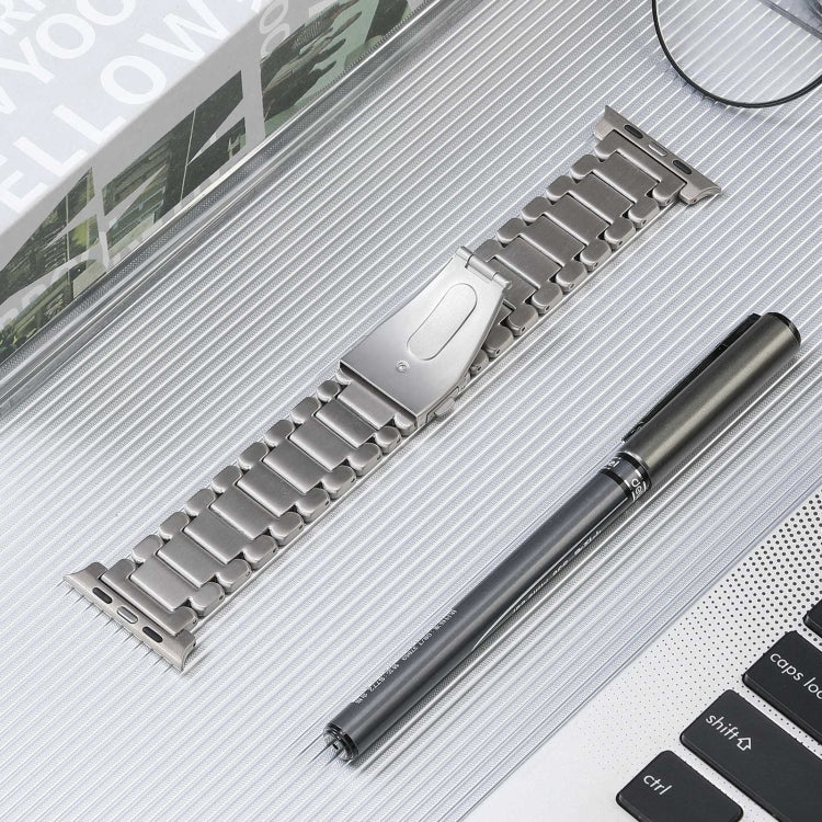 For Apple Watch Series 9 41mm Five Beads Titanium Steel Watch Band(Silver)