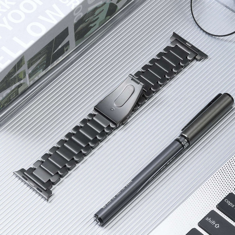For Apple Watch Series 9 45mm Five Beads Titanium Steel Watch Band(Grey)