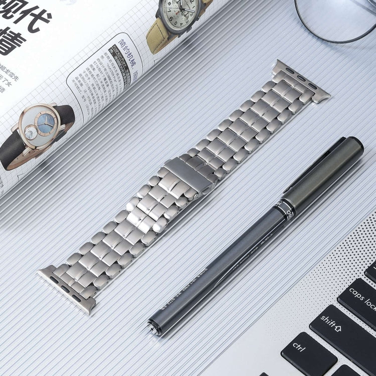 For Apple Watch Series 9 45mm Five Beads Titanium Steel Watch Band(Silver)