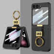 For Samsung Galaxy Z Flip5 GKK Ultra-thin Z Ring Holder Leather Phone Case(Black) - Galaxy Z Flip5 Cases by GKK | Online Shopping South Africa | PMC TechLife | Buy Now Pay Later Mobicred