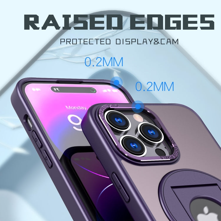 For iPhone 11 Rotating Ring Magnetic Holder Phone Case(Purple)
