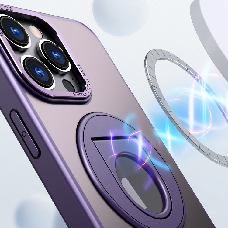 For iPhone 11 Rotating Ring Magnetic Holder Phone Case(Purple)
