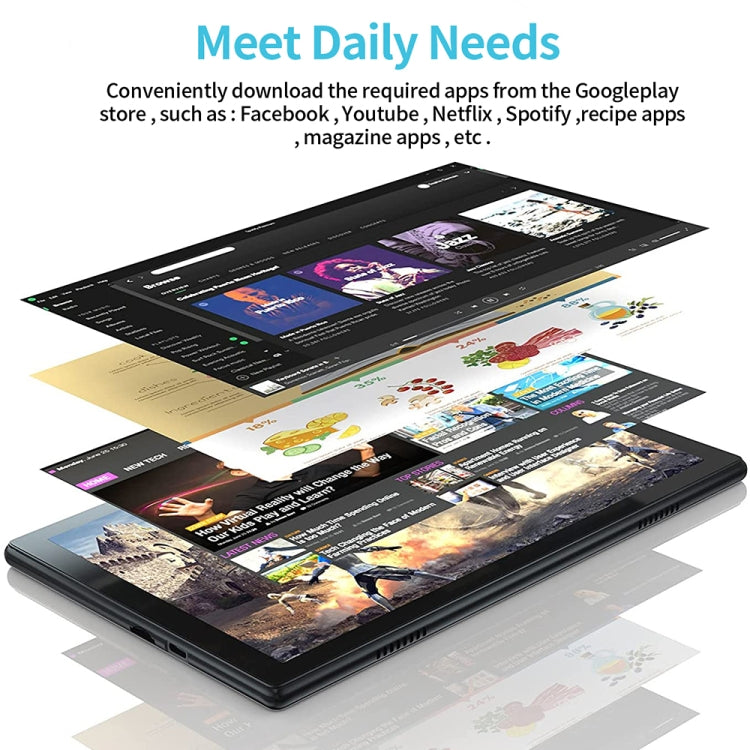BDF P70 4G LTE Tablet PC 10.1 inch, 8GB+128GB, Android 11 MTK6755 Octa Core, Support Dual SIM, EU Plug(Silver)