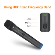 XTUGA S400 Professional 4-Channel UHF Wireless Microphone System with 4 Handheld Microphone(AU Plug)