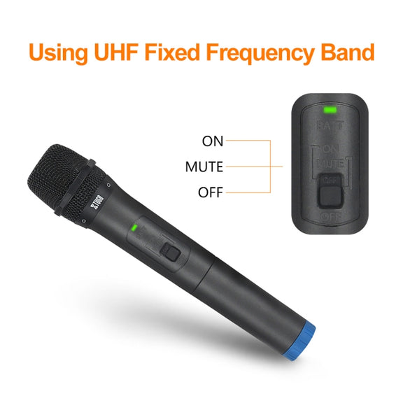 XTUGA S400 Professional 4-Channel UHF Wireless Microphone System with 4 Handheld Microphone(AU Plug)