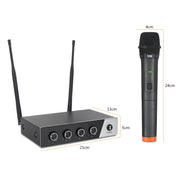 XTUGA S400 Professional 4-Channel UHF Wireless Microphone System with 4 Handheld Microphone(AU Plug)