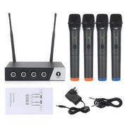 XTUGA S400 Professional 4-Channel UHF Wireless Microphone System with 4 Handheld Microphone(AU Plug)